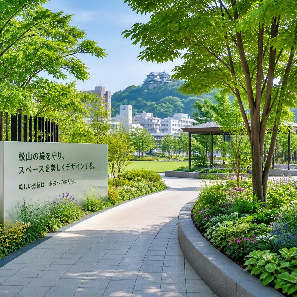 松山市の緑を守り、スペースを美しくデザインする。