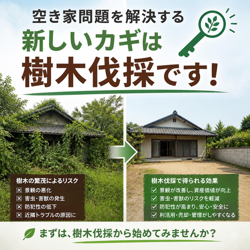空き家問題を解決する新しいカギは樹木伐採です！