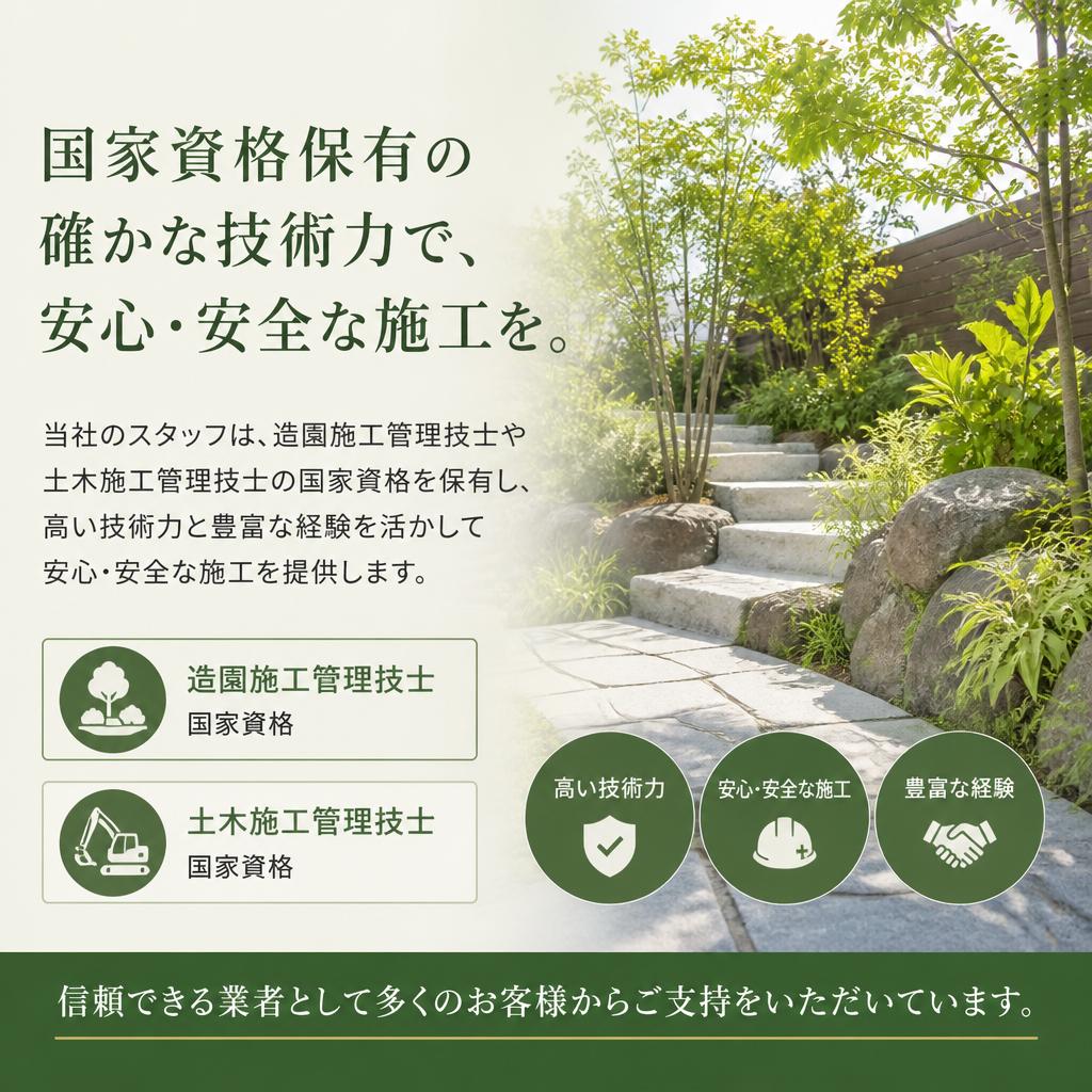 国家資格を持つ専門家による安全施工
