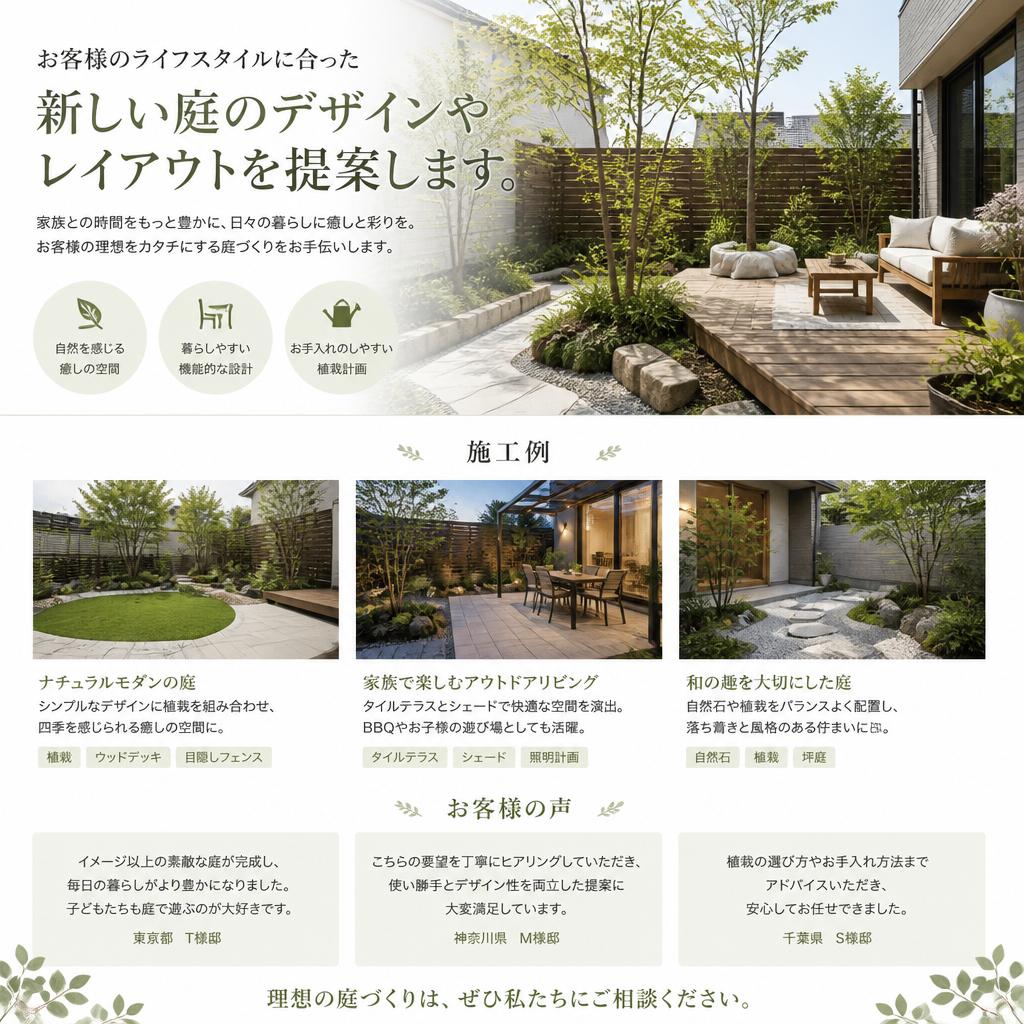 理想の庭を実現するためのプランをご提案