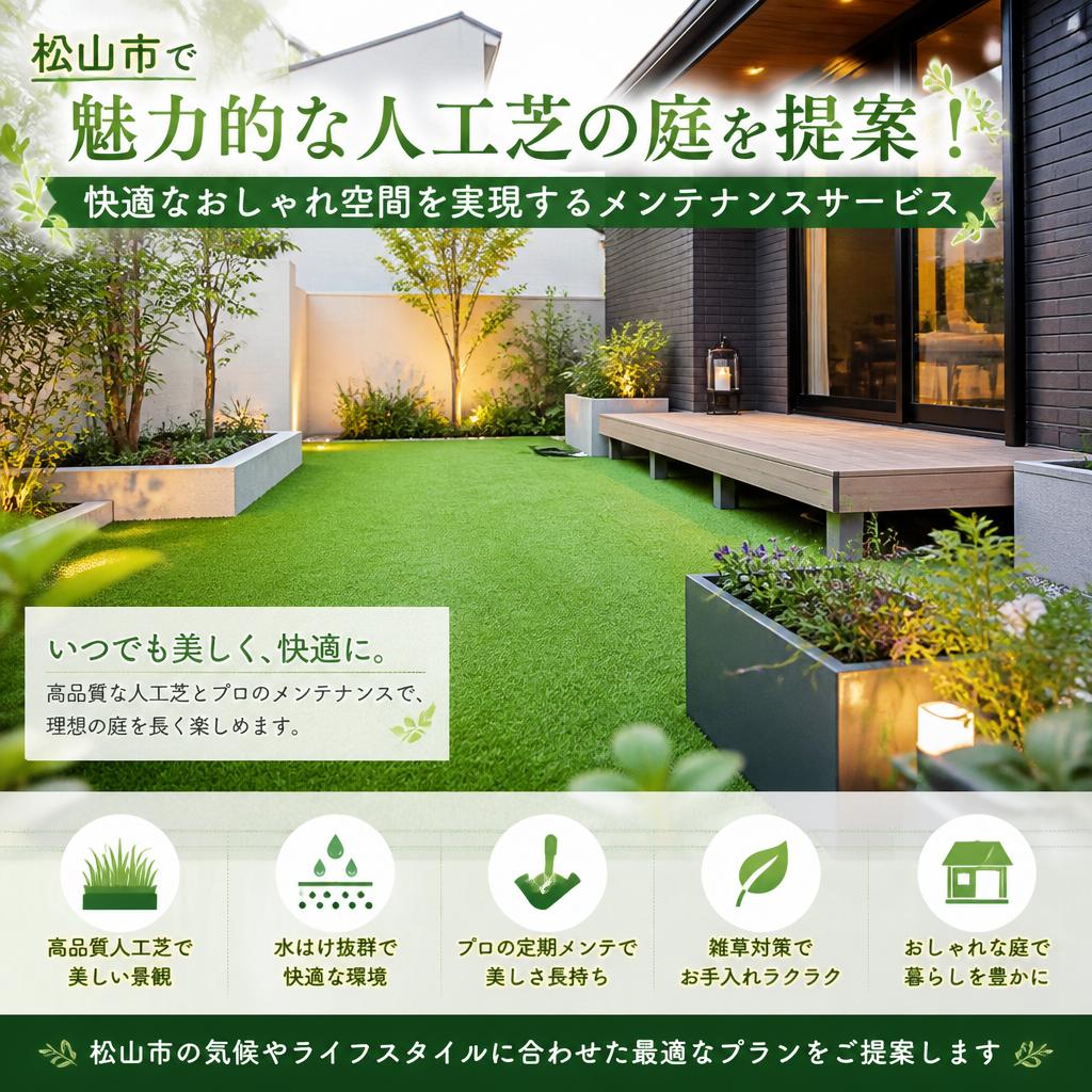 松山市で魅力的な人工芝の庭を提案！快適なおしゃれ空間を実現するメンテナンスサービス