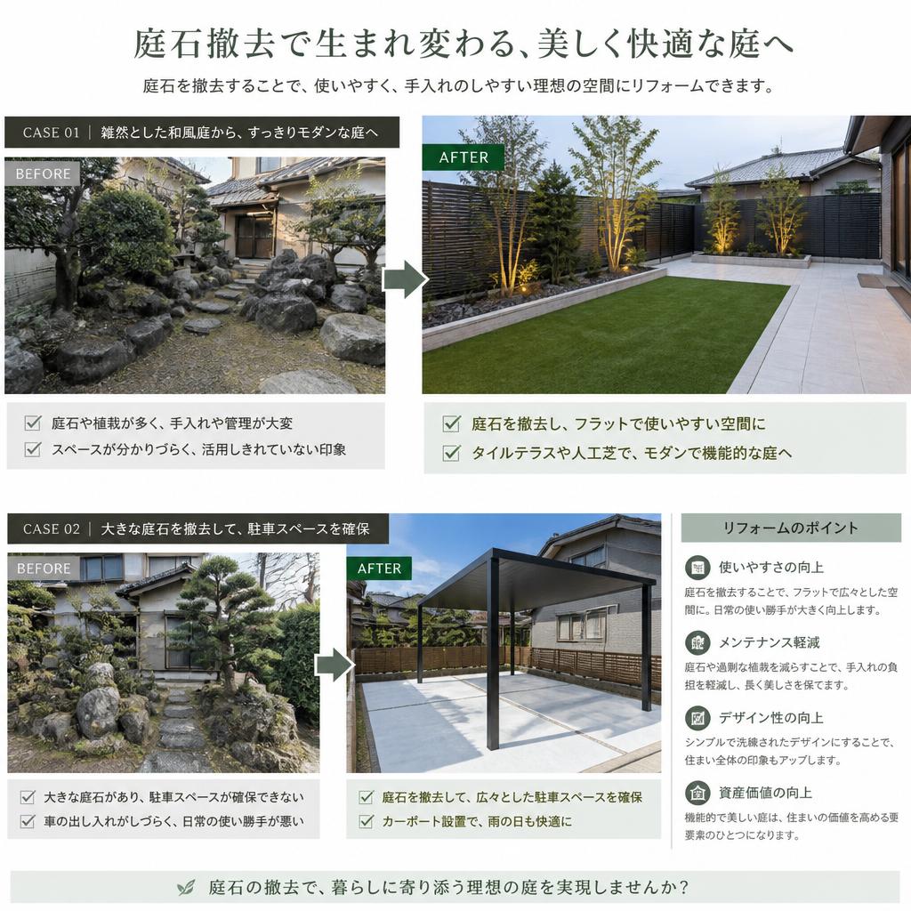 成功事例:庭石撤去後のガーデンリフォーム